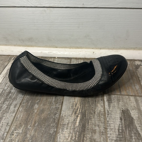Tory Burch Black Gabby Slip-on Ballet Flats Size 8 - Picture 2 of 6